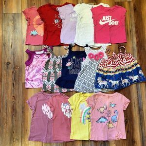 Girls 2T Shirts Lot - 14 Short Sleeve T-Shirts Tank Tops Toddler Spring Summer